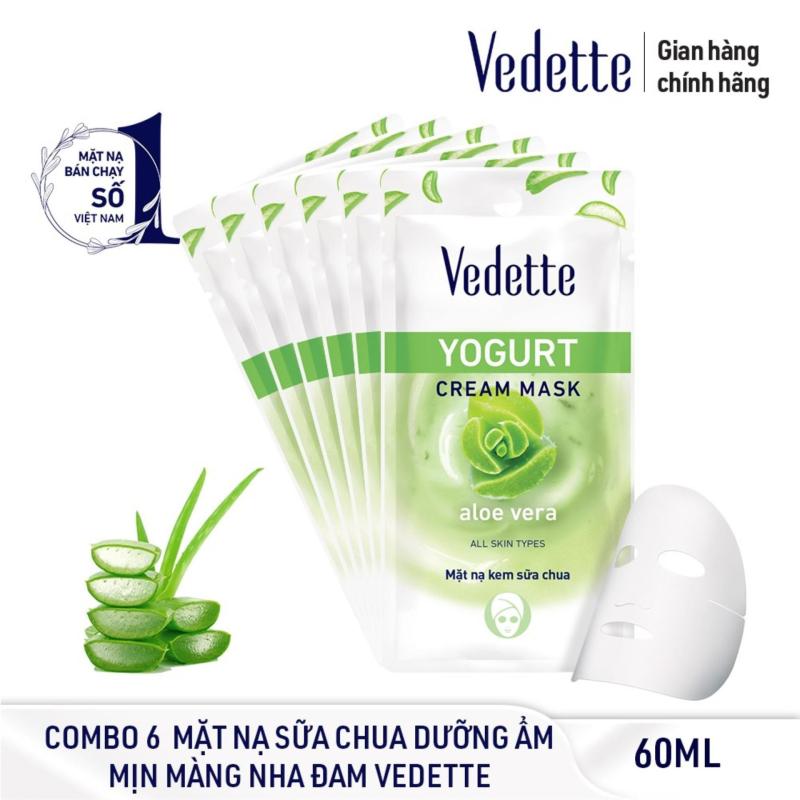 Combo 6 Mặt Nạ Sữa Chua Dưỡng Ẩm Mịn Màng Nha Đam Vedette Spa Series Yogurt Mask – Aloe Vera 10mlx6 cao cấp