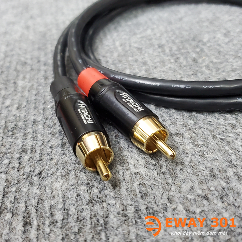 Original Hitachi 2 AV/RCA to 2 AV/RCA out audio cable