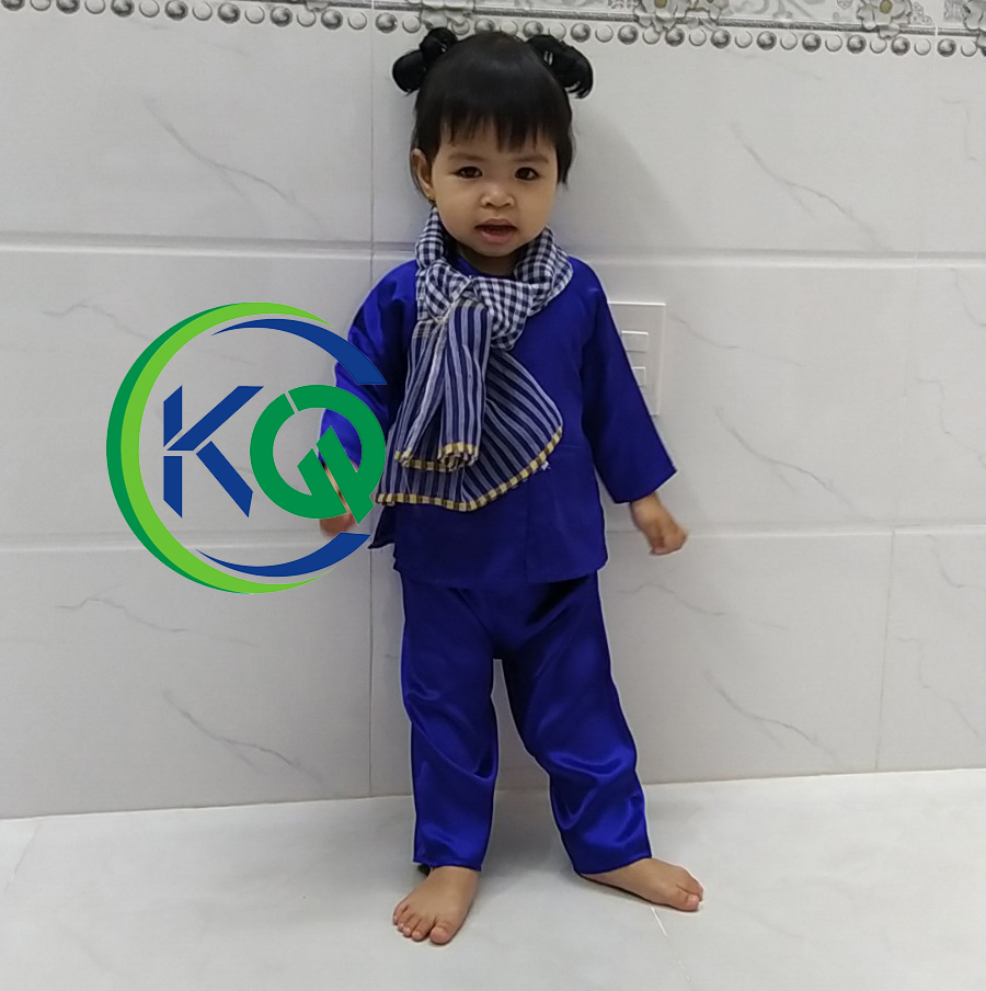 SET BỘ BÀ BA VÀ KHĂN RẰN NAM BỘ CHO BÉ - VẢI PHI BÓNG