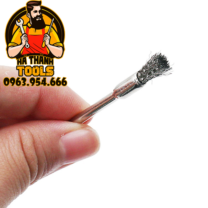 Bộ 9 chổi đồng đánh gỉ mini trục 3.17mm