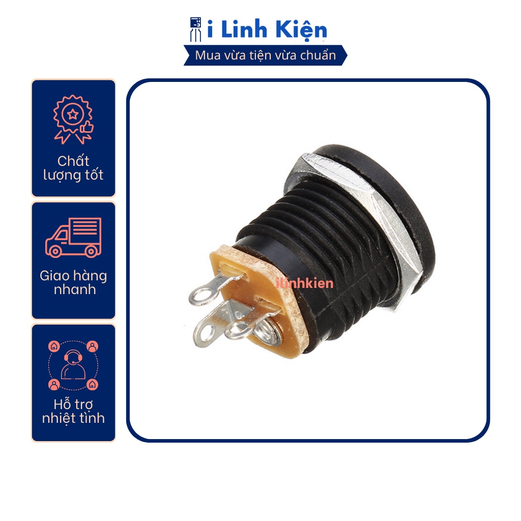 Jack nguồn DC cái 5.5x2.1mm tròn DC-022