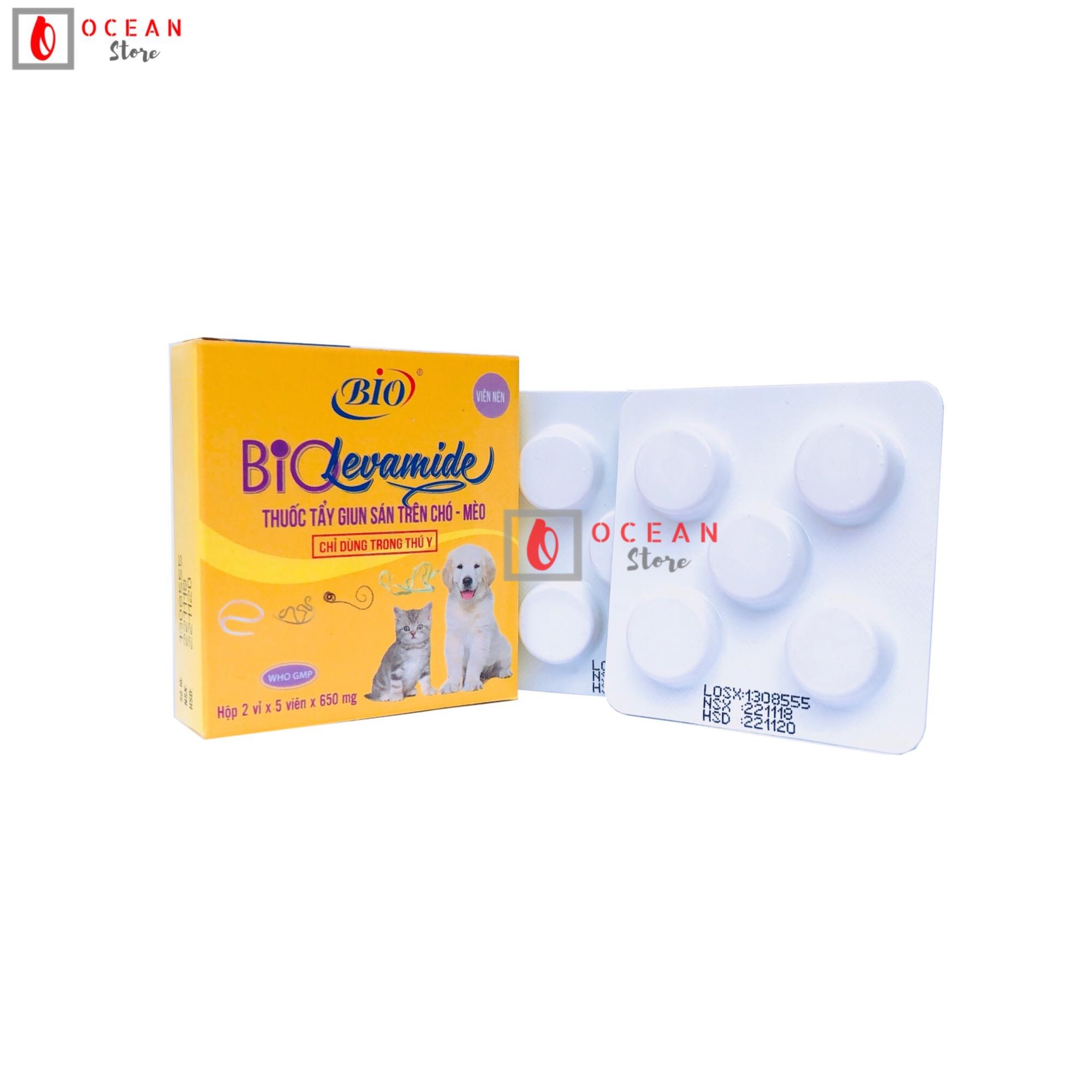 Thuốc trị giun sán trên chó mèo - Bio Levamide (Hộp 10 viên)