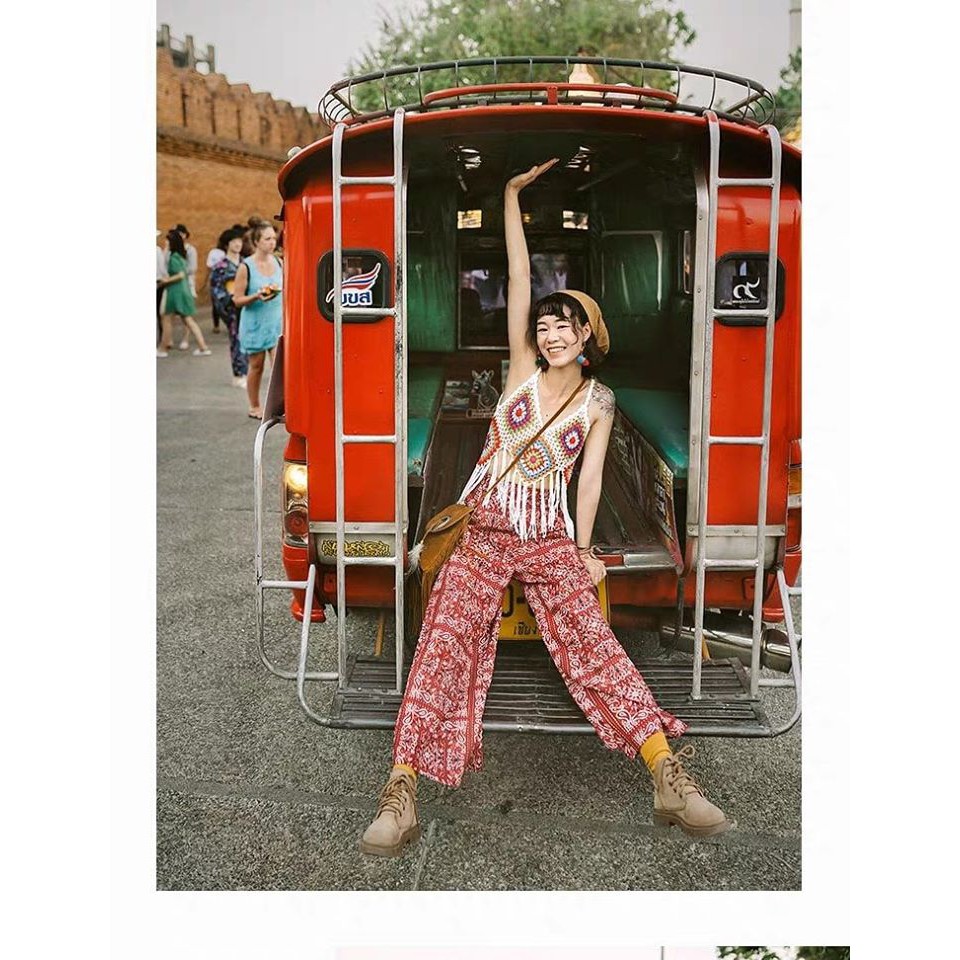 Quần Đỏ Boho Vintage ( Có Sẵn )