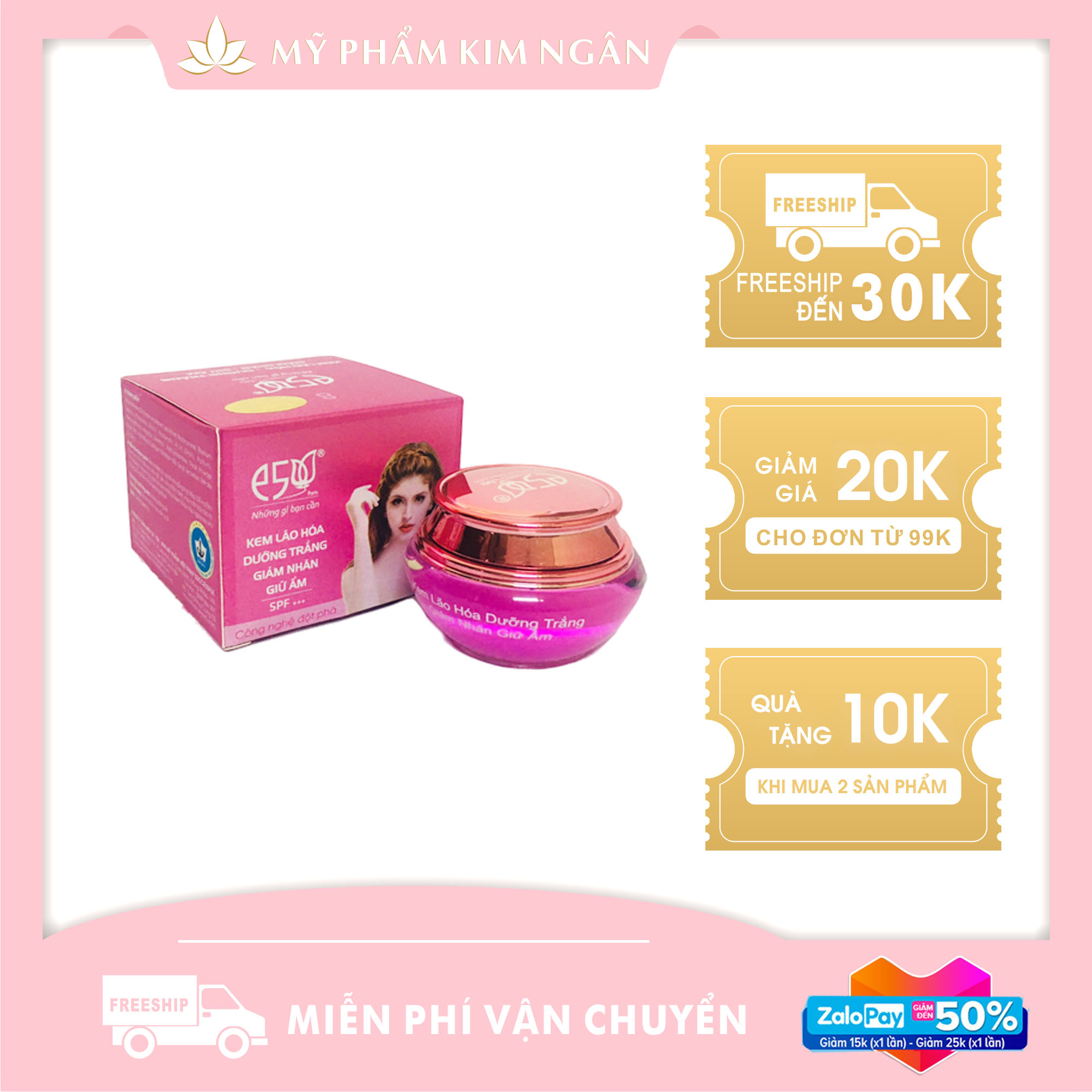 Kem Lão hóa, Chống nhăn, Dưỡng trắng, Giữ ẩm