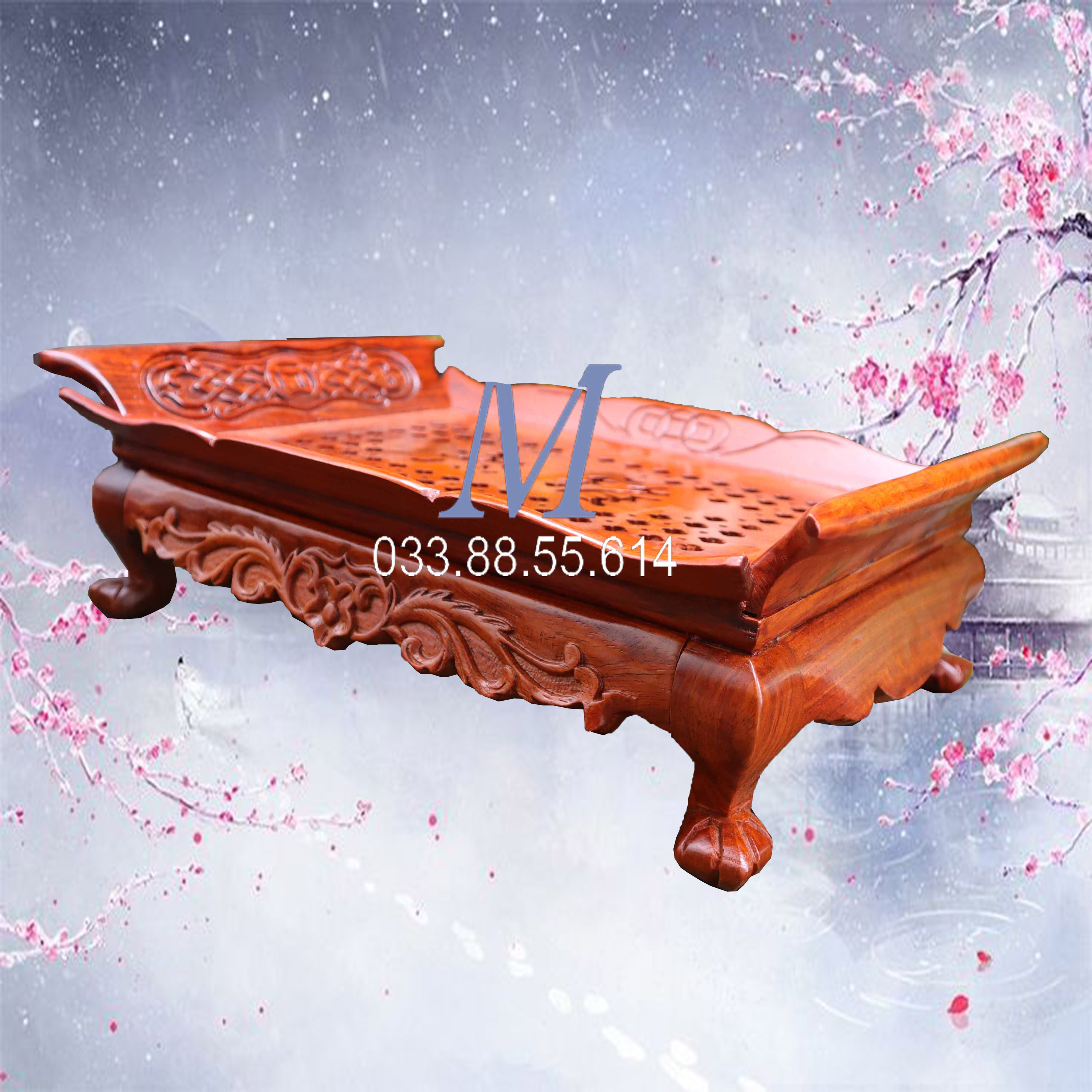 Khay trà cuốn thư gỗ hương khay trà khổng minh Khay trà thuyền