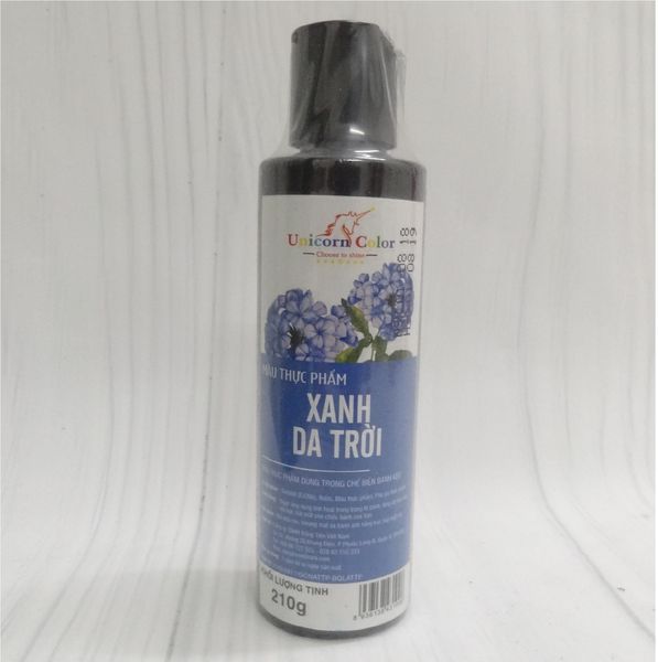 Màu nước thực phẩm unicorn màu xanh da trơi 210gr