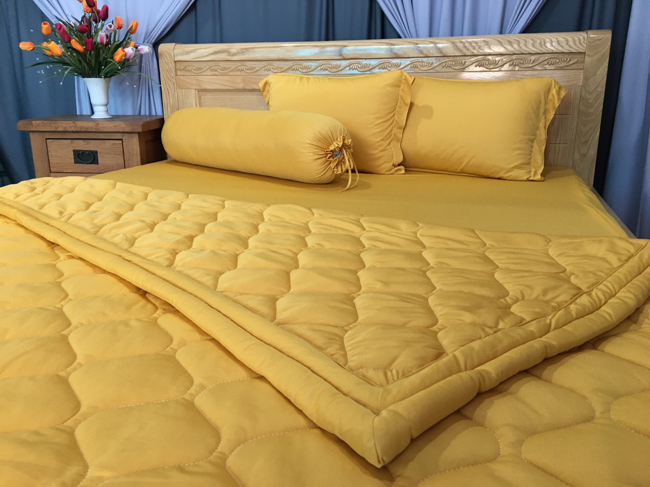 Drap Lẻ Thun Lạnh Hàn Quốc Lan Phạm Bedding - Màu Vàng