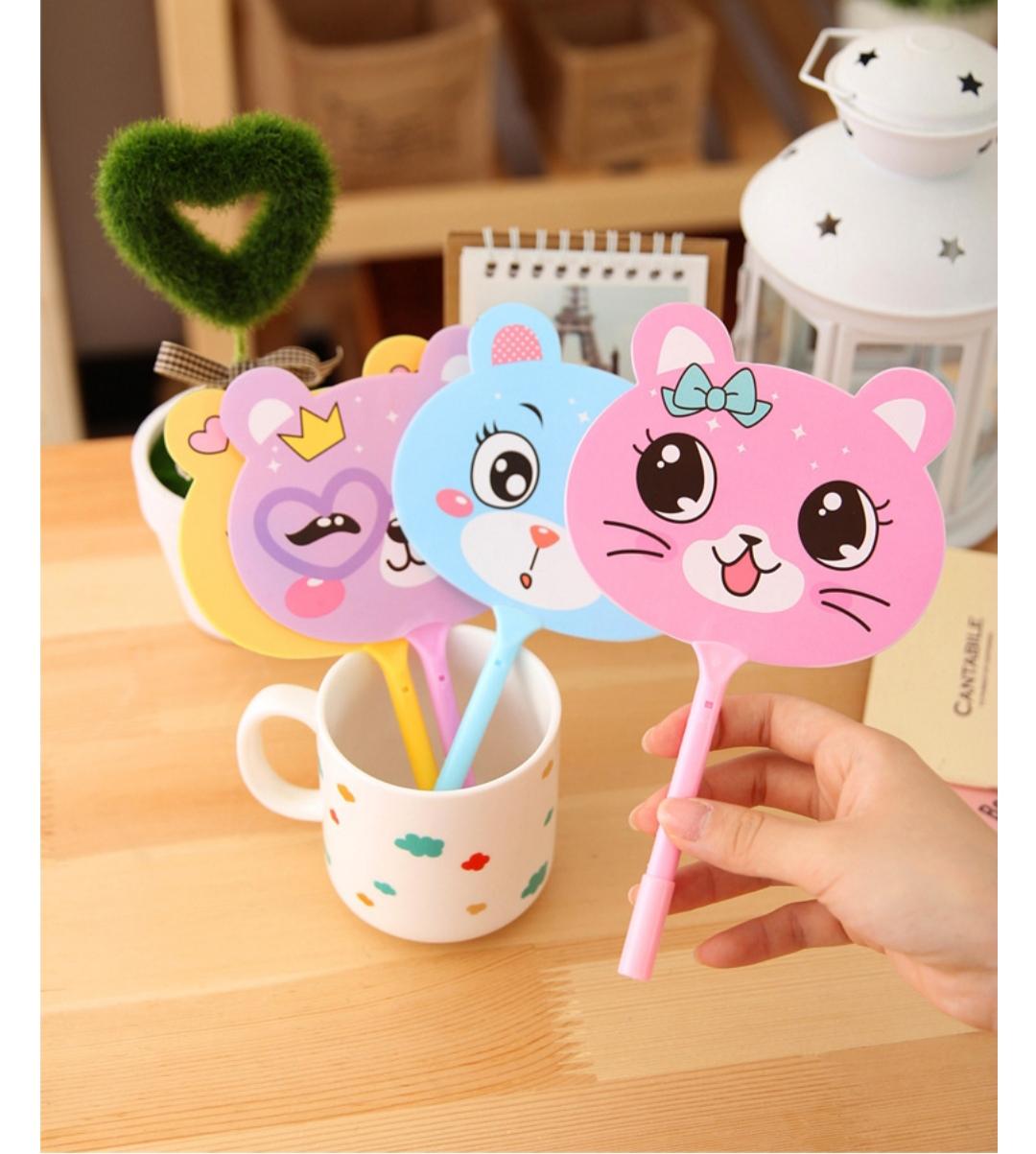 Combo 4 Bút Bi Hình Quạt Cute 4 Màu