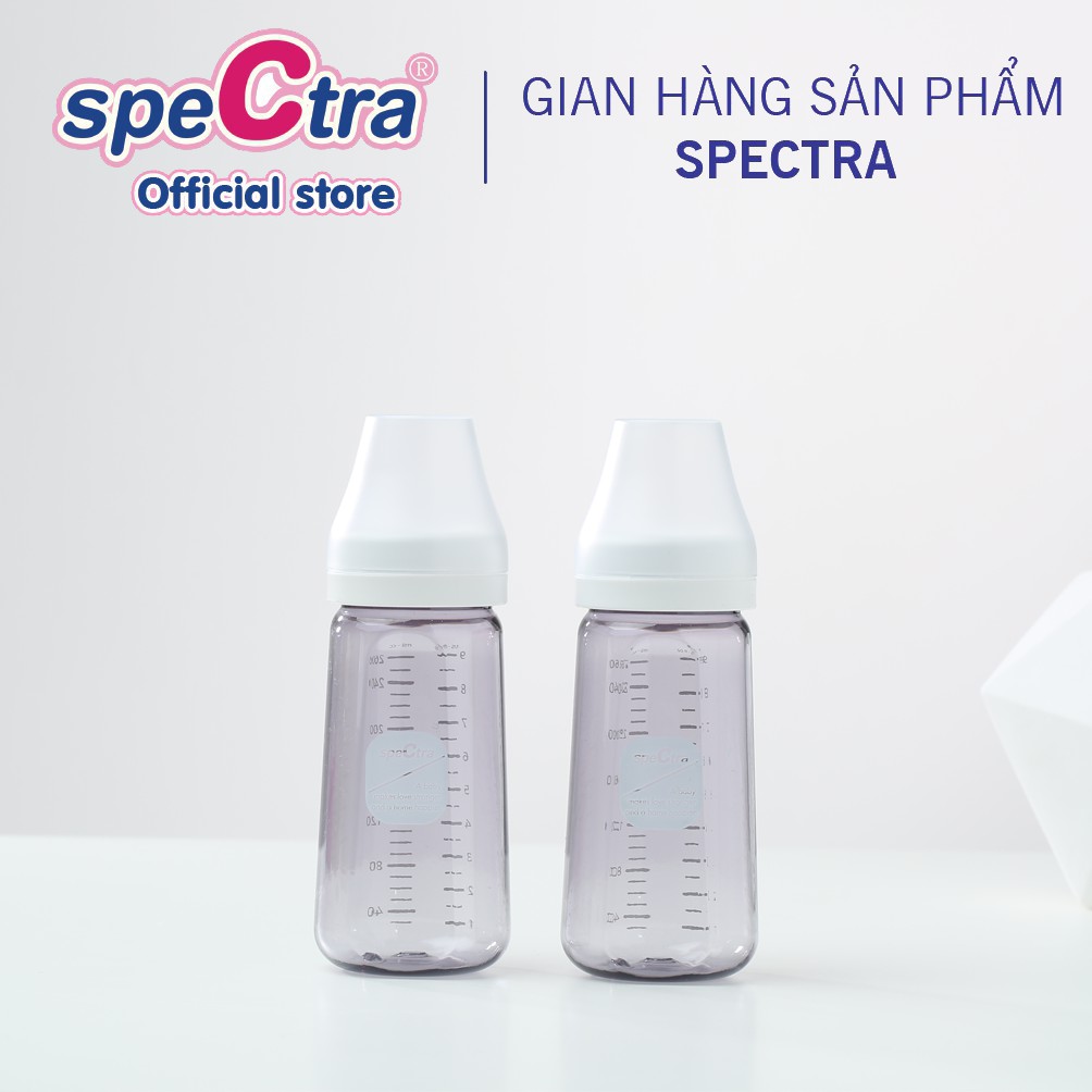 Bình sữa PPSU Spectra - /260ml, Lỗ Khí Kép Chống Đầy Hơi, Hàng Chính Hãng (Size M/ L/ XL)