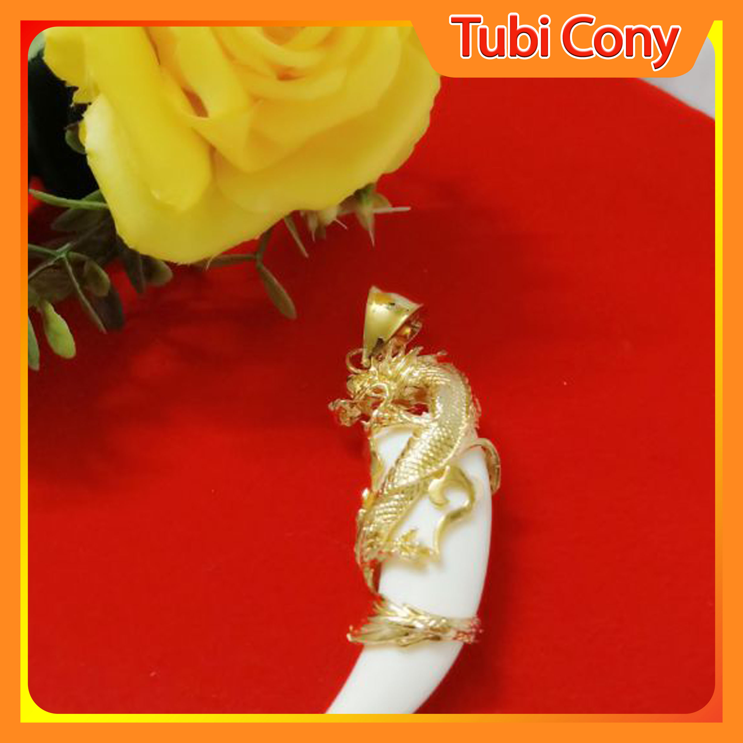 Mặt dây chuyền rồng quấn  giả ngà cực ngầu mỹ nghệ  M168 - 182-DX12KT - Bảo hành 03 tháng -  Bao Bền Màu - Bao đổi trả trong vòng 07 ngày M168