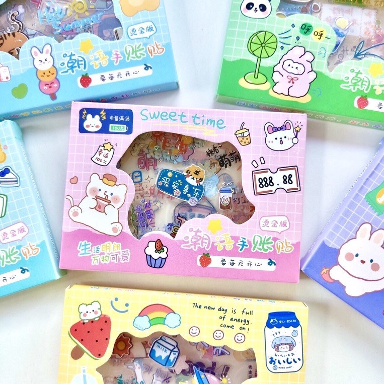 COMBO 3 Hộp sticker 4 tấm/HỘP cute