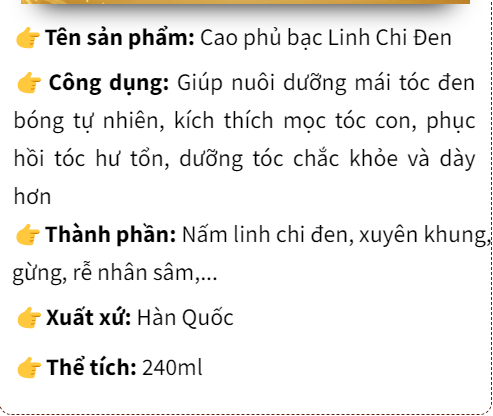 Dầu gội cao phủ bạc linh chi đen