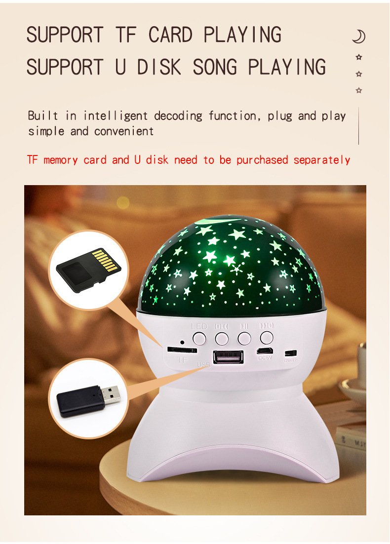 Loa Bluetooth XY-890 Kiêm Đèn Chiếu Sao Ngân Hà