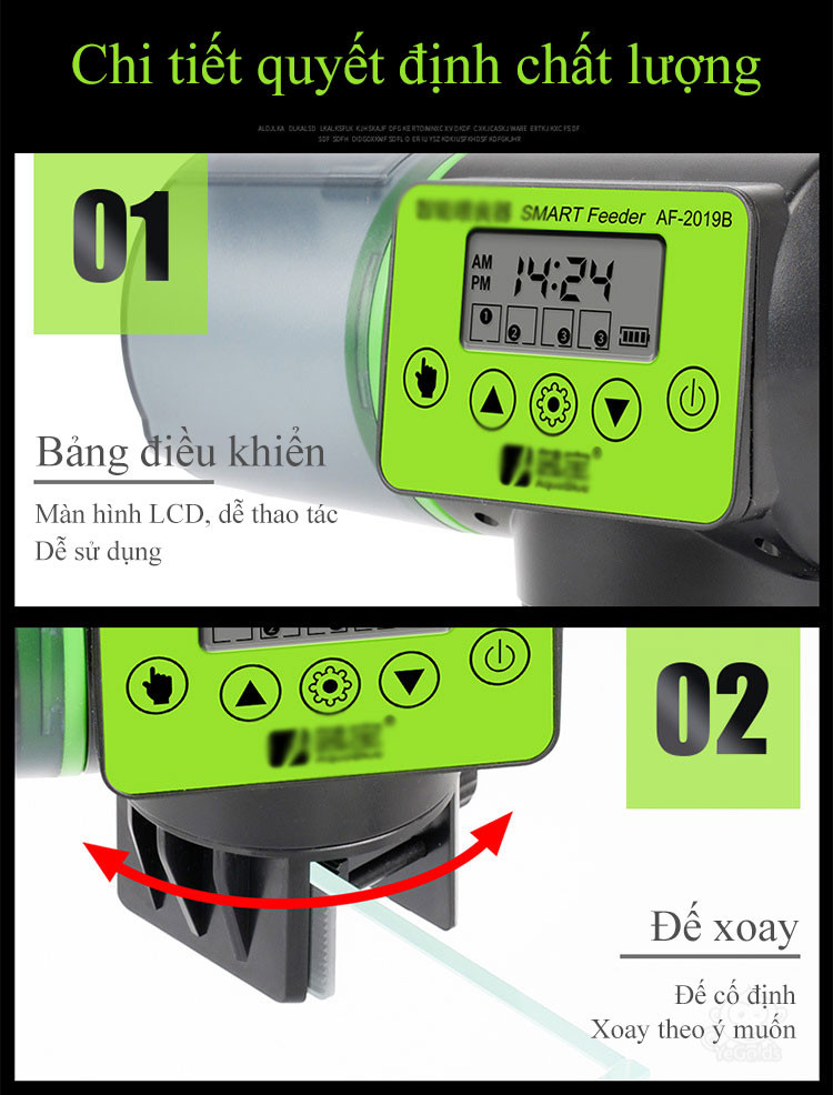 Hanrui - Máy Cung Cấp Thức Ăn Cho Cá Tự Động LCD
