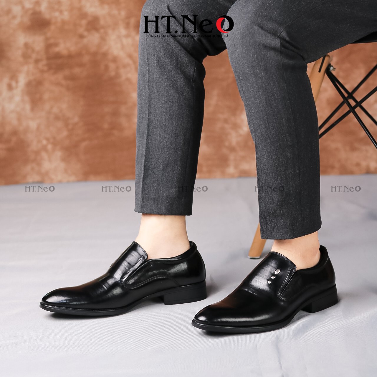 Giày tây, giày công sở da bò HT.NEO da nhập khẩu cao cấp bóng đẹp sang trọng gt166