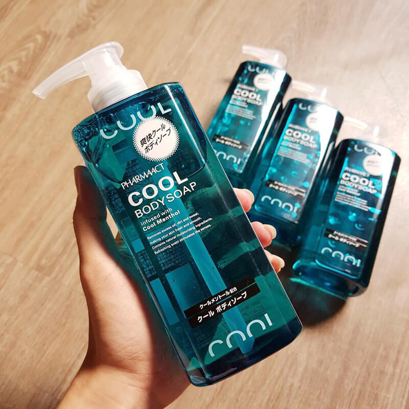 Sữa tắm nam cool body soap màu xanh dương 600ml nhật bản hương thơm bạc hà mát lạnh