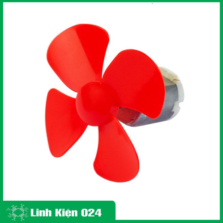 Cánh quạt mini cho motor rộng 56mm trục 2mm chất liệu nhựa dẻo, 4 cánh màu ngẫu nhiên