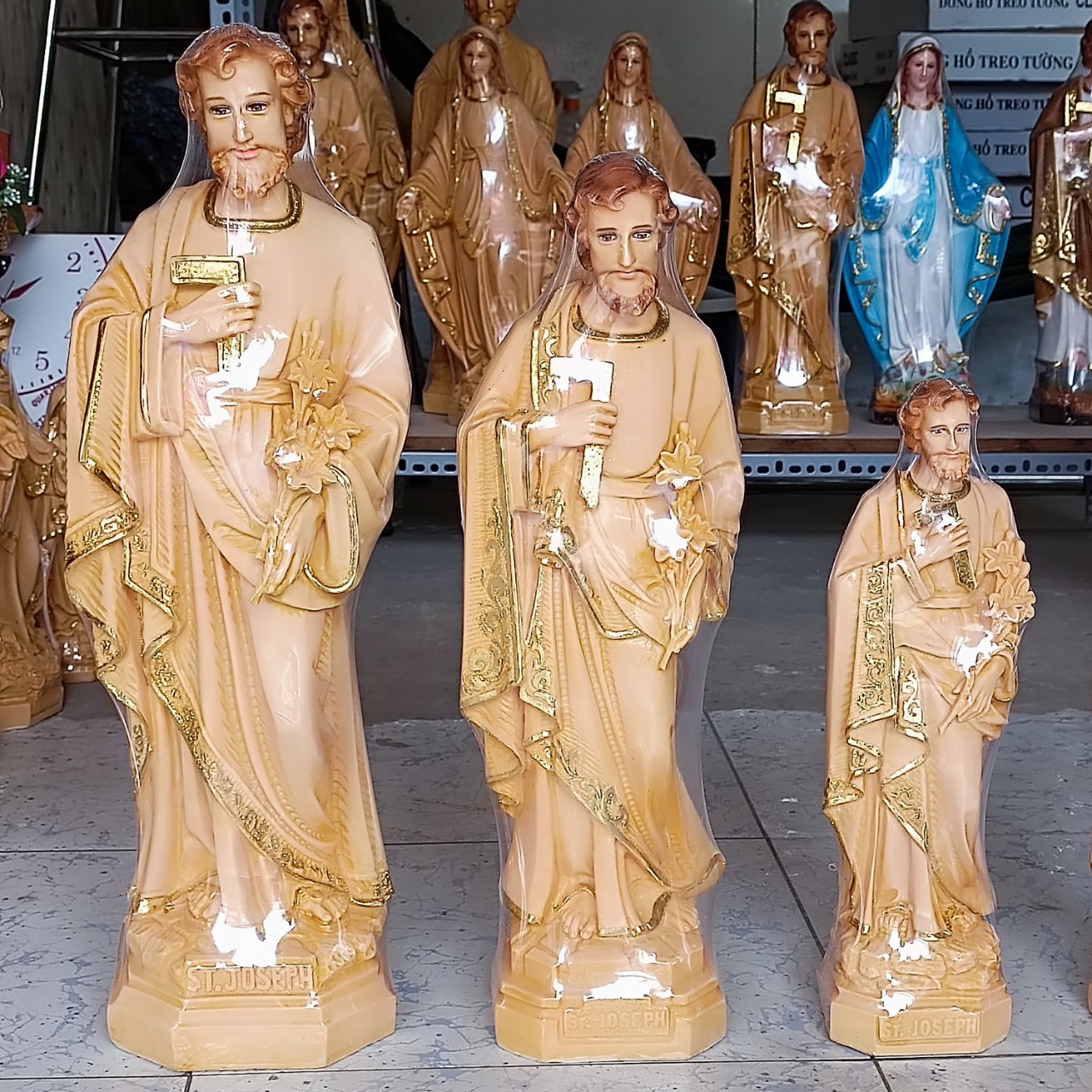 TƯỢNG CÔNG GIÁO THÁNH GIUSE 30CM MÀU NÂU TƯỢNG CÔNG GIÁO COMPOSITE