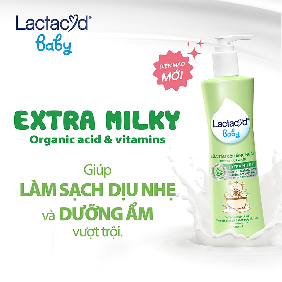 [HCM]Sữa tắm gội Lactacyd milky 500ml