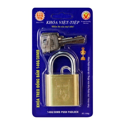 Ổ khóa cửa việt tiệp treo đồng bấm 40mm mã 1466/38mb
