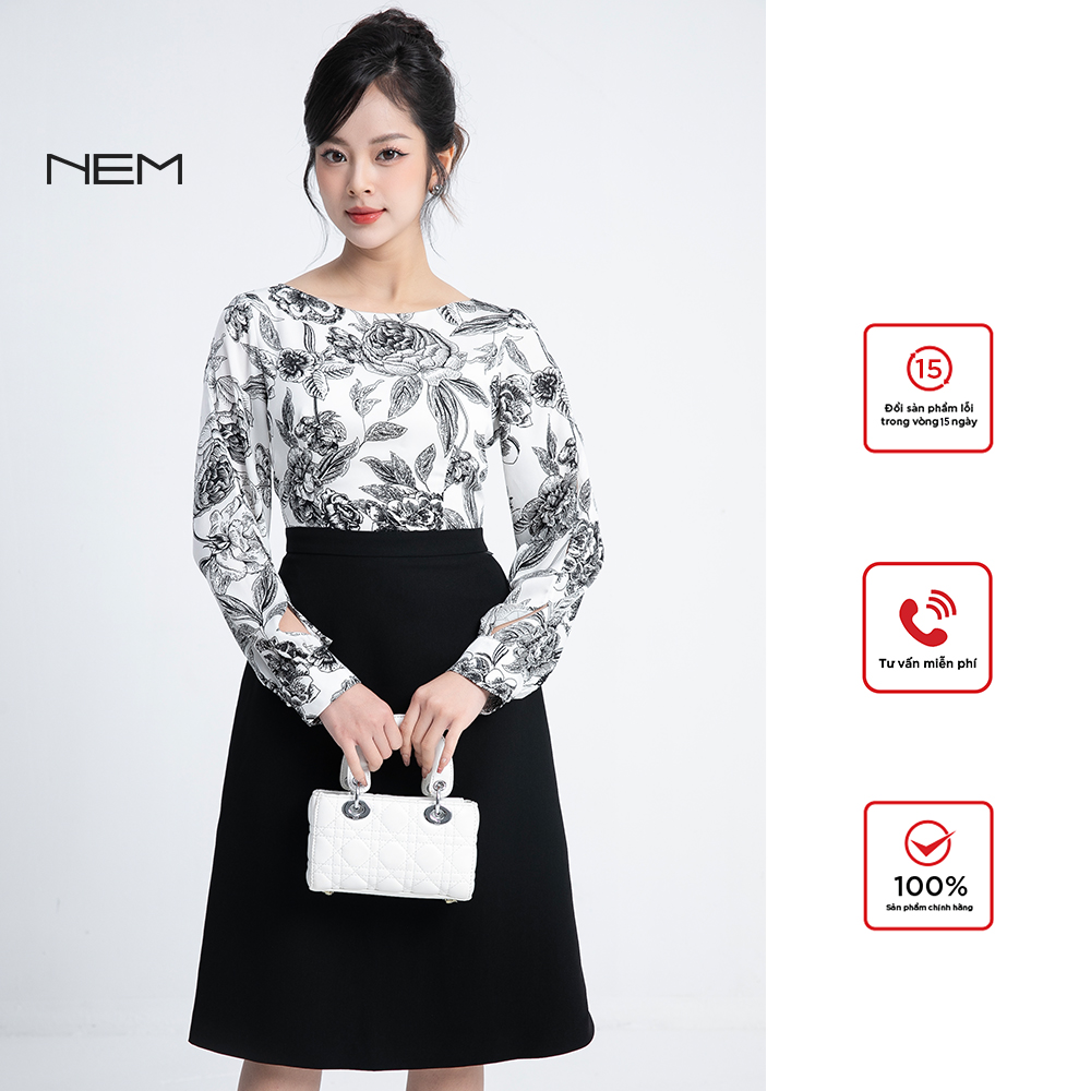 Đầm nữ công sở nem fashion tay dài d41442