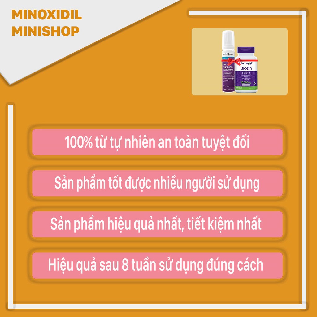 Minoxidil Basic Care for Women BỌT - Biotin mọc tóc, mọc lông vùng kín