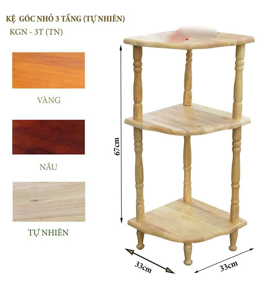 Kệ gỗ để góc 3 tầng