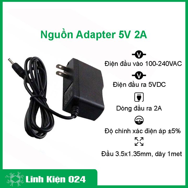 Nguồn adapter 5v 2a jack nhỏ 3.5*1.5mm