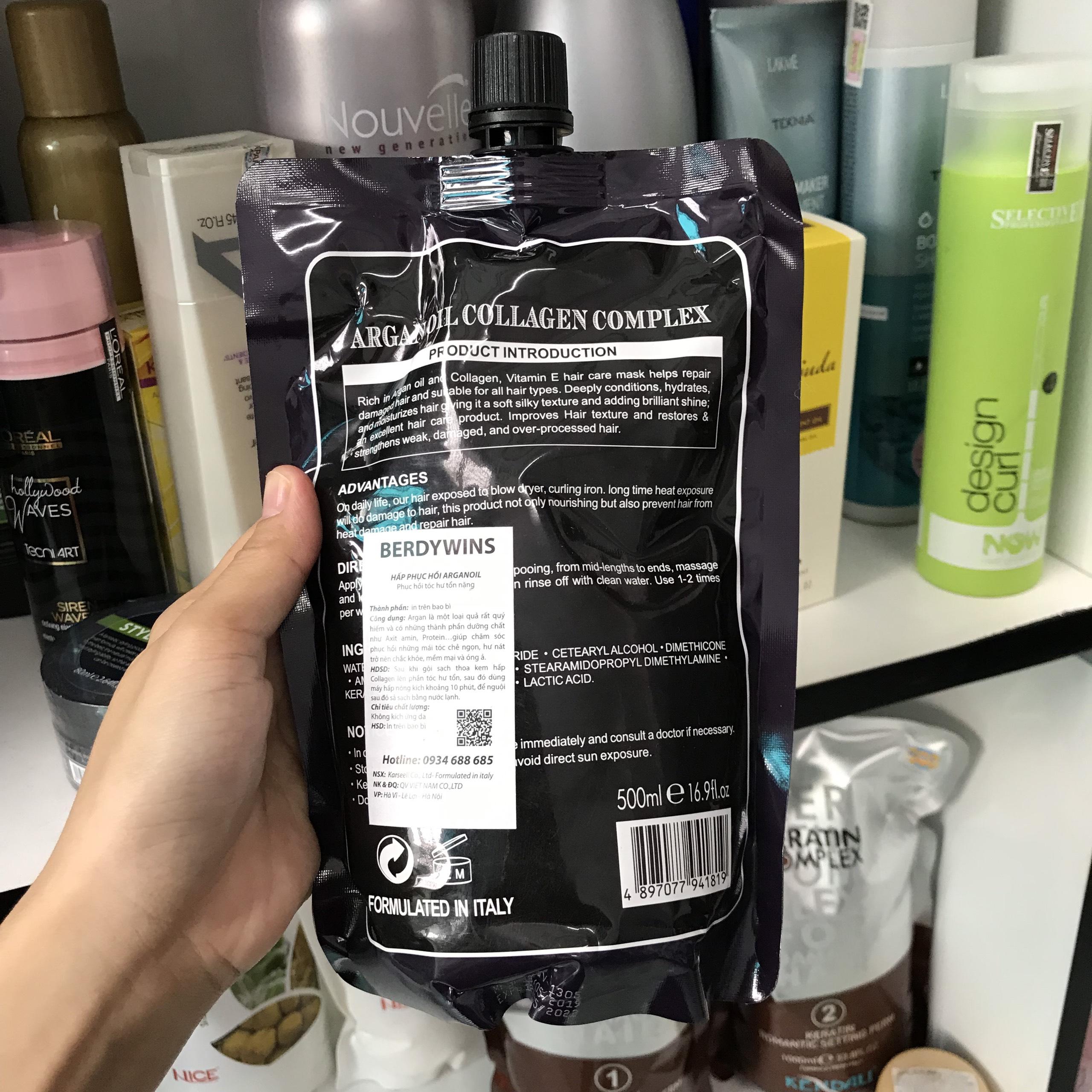 ✅[CHÍNH HÃNG_GIÁ SỈ] HẤP DẦU SIÊU MƯỢT COLLAGEN BERDYWINS ARGANOIL COMPLEX 500ML