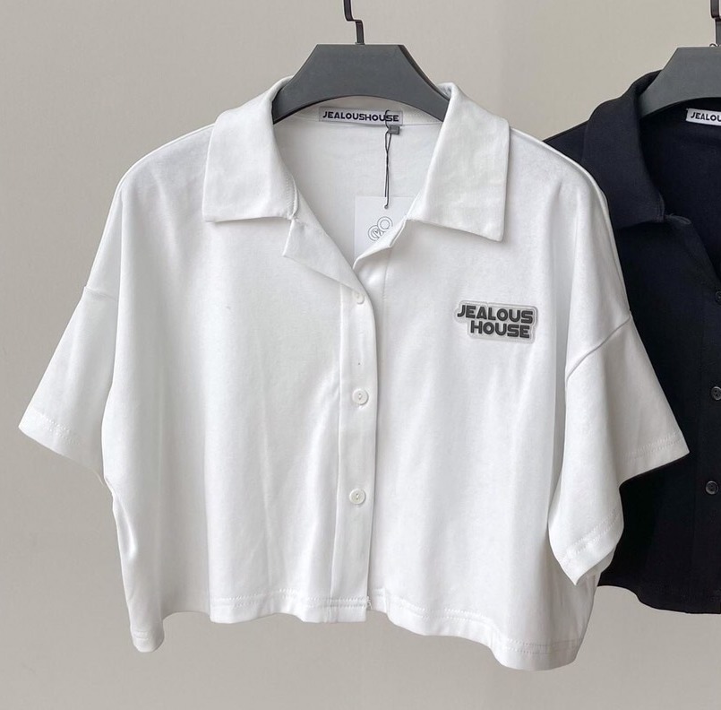 Áo croptop cổ bẻ , áo croptop dáng mặc phong cách AD81
