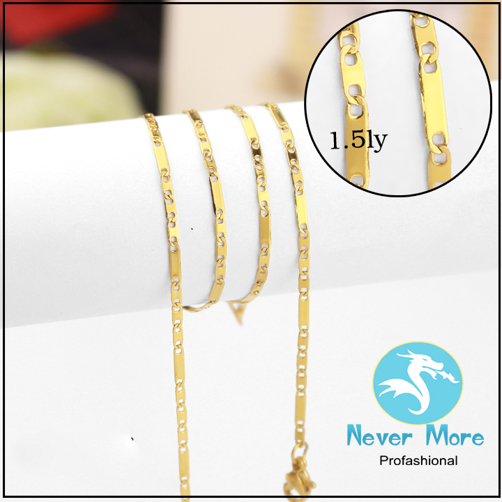 DÂY CHUYỀN INOX CAO CẤP KIỂU DẸP 1.5 MM SIÊU CUTE, BỀN MÀU - chuẩn thời trang