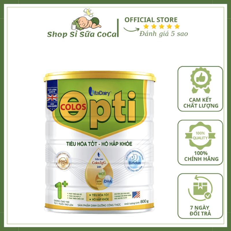 Vitadairy Sữa Colos Opti 800gr đủ loại cho bé (Mã Qr tích xu,date 2026)