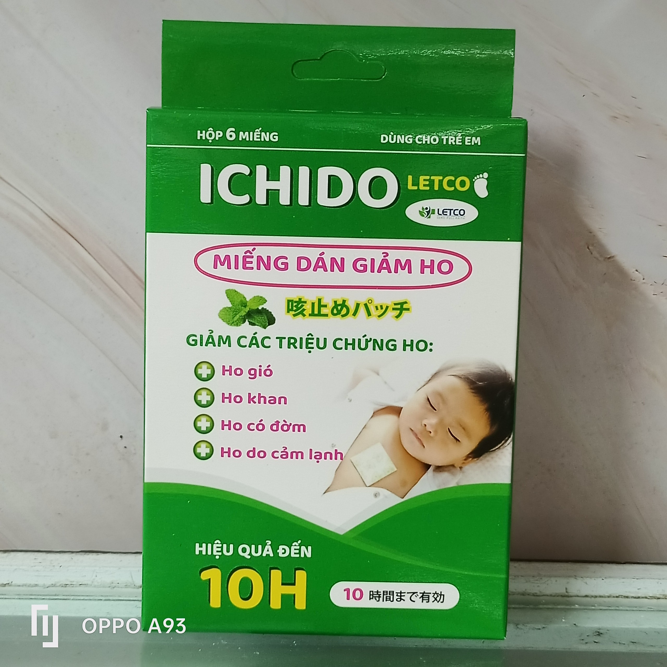 Miếng dán giảm ho ichido hộp 6 miếng