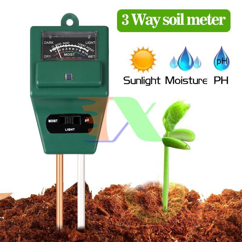 PH meter mechanical PH-3.1V, instrument pH meter soil 3 in 1, pH test strips, moisture, light (square)
