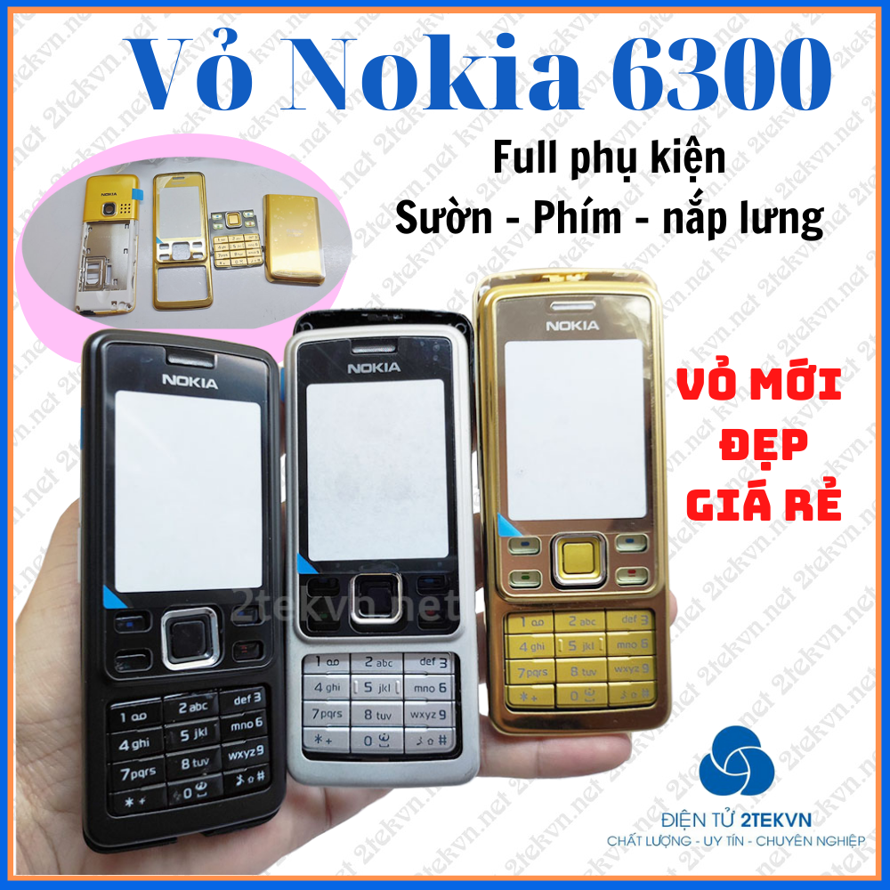 Vỏ điện thoại Nokia 6300 full phụ kiện sườn, phím, nắp lưng