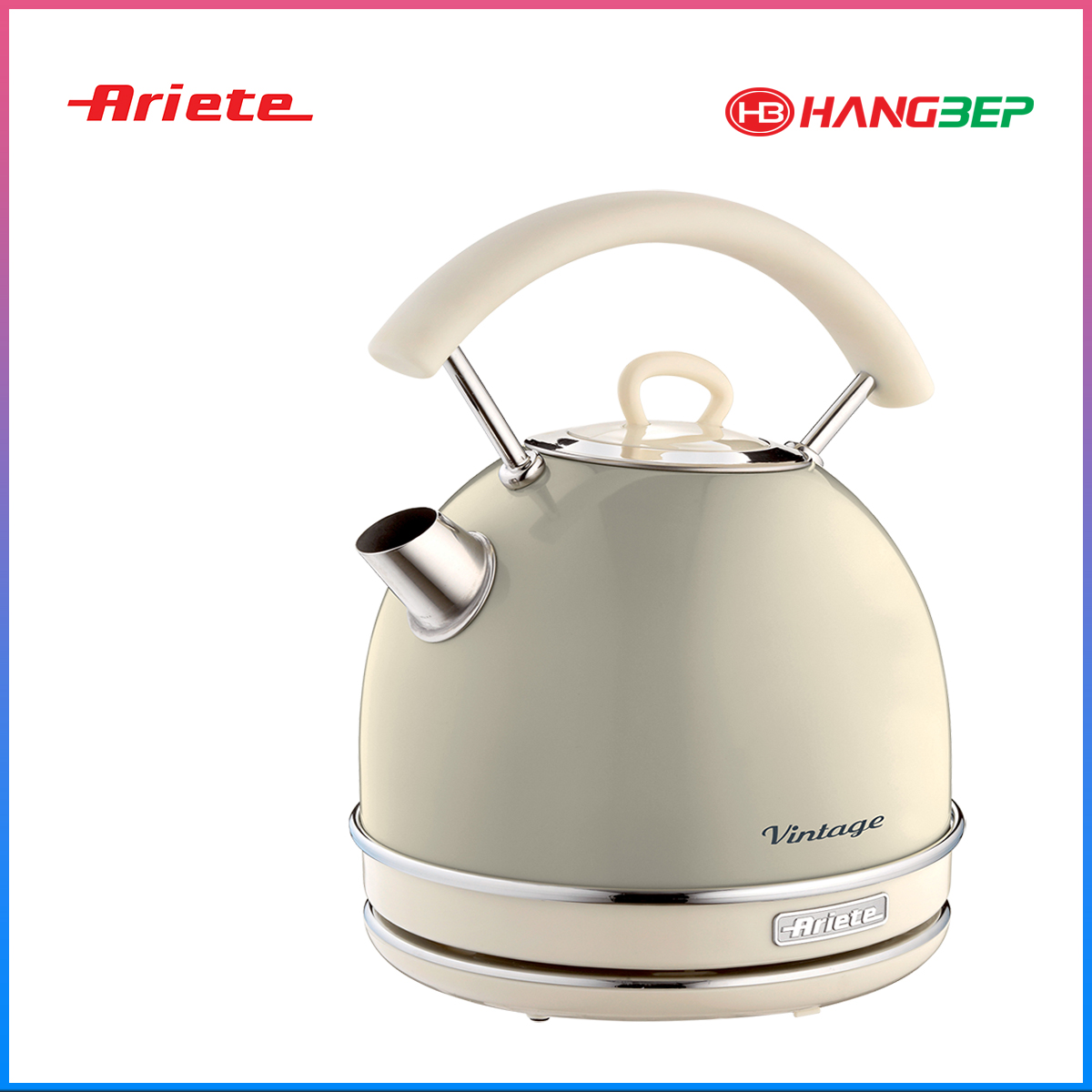 Bình đun siêu tốc tròn 1,7 lít Ariete  2877 (Màu kem)