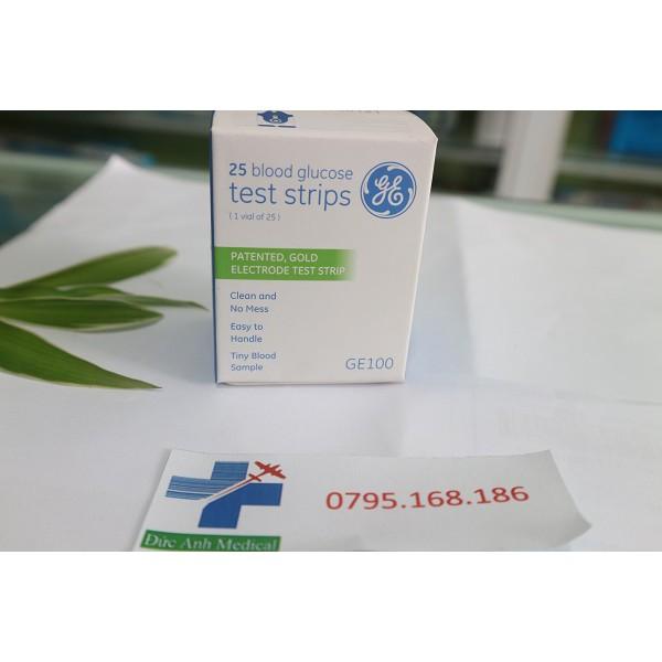 QUE THỬ ĐƯỜNG HUYẾT GE100 (HỘP 25 QUE)