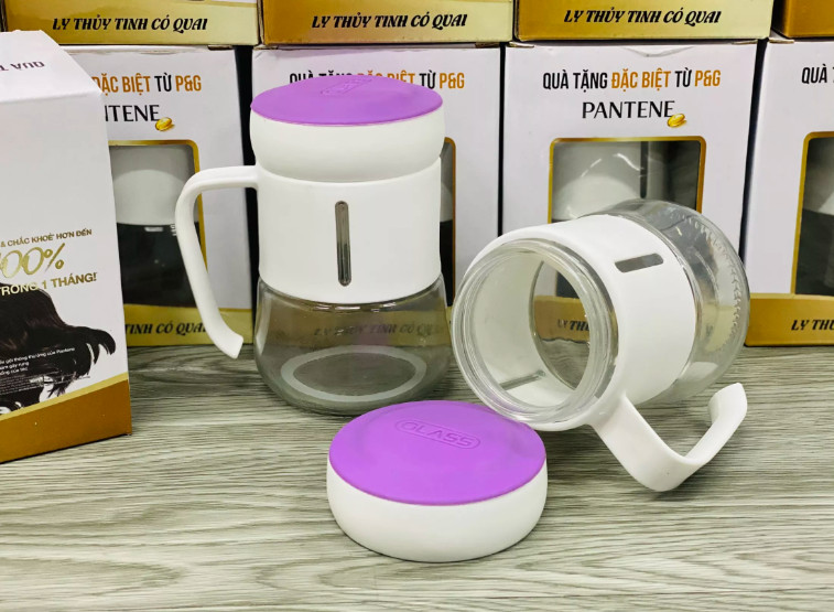 [QUÀ TẶNG KHÔNG BÁN] Ly Thủy Tinh Có Quai Pantene