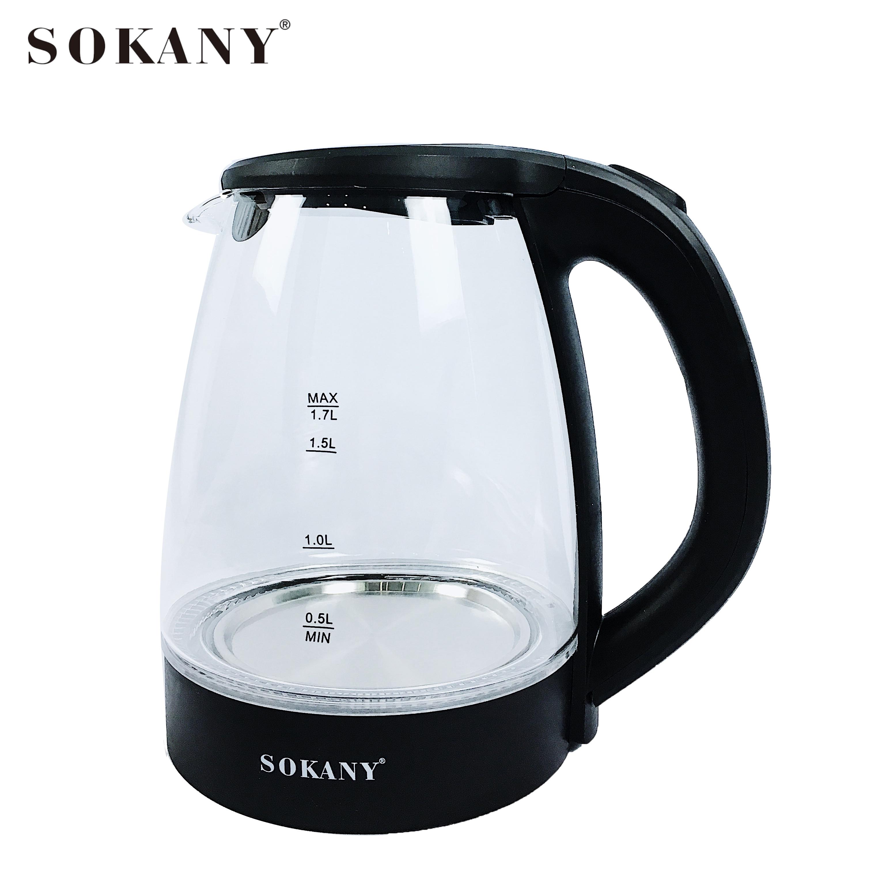 Ấm siêu tốc, ấm đun nước siêu tốc Sokany 1.7L ( HÀNG CHÍNH HÃNG, BẢO HÀNH 12 THÁNG - 1 ĐỔI 1 TRONG 7 NGÀY ĐẦU )