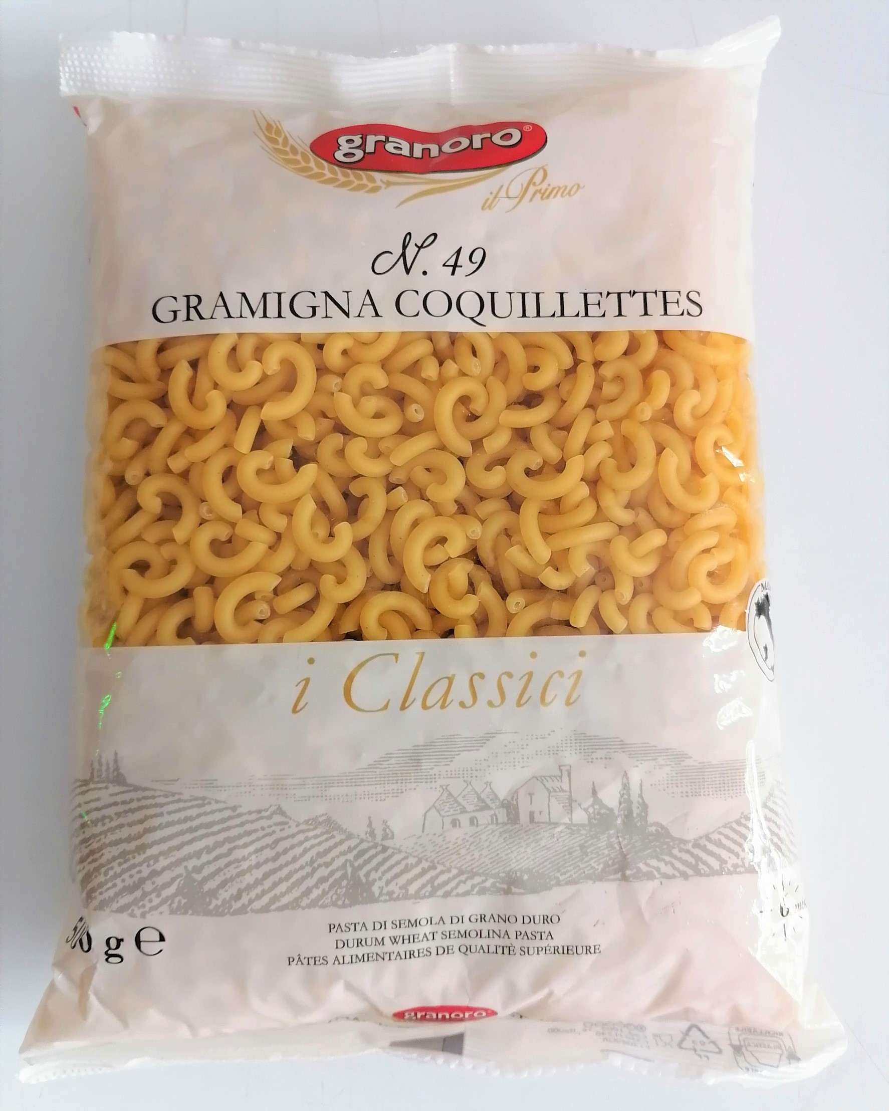 [Gói 500g – Số 49] NUI NHỎ CHỮ C [Italia] GRANORO No 49 Gramigna Coquillettes Pasta