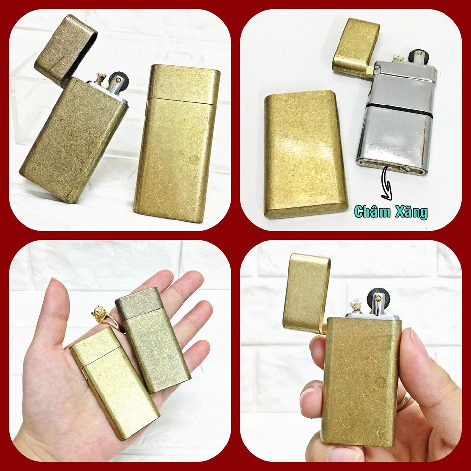 BẬT LỬA ĐỘC LẠ SLIM DOLPHIN XĂNG ĐÁ CỔ 1 BÁNH XE VÀNG CỔ