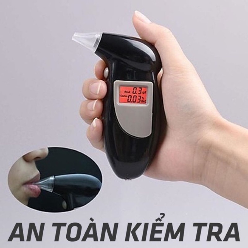 Máy đo nồng độ cồn Alcohol Tester, máy kiểm tra độ cồn trong hơi thở cầm tay LCD chất lượng, đo nhanh, tự kiểm tra độ cồn tại chỗ, bảo đảm an toàn trước khi lái xe (tặng kèm Pin và 4 ống thổi)