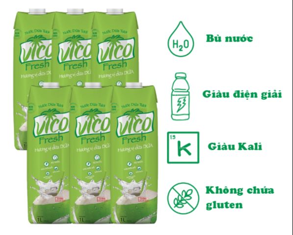 Combo 6 Hộp Nước Dừa Dứa 1L