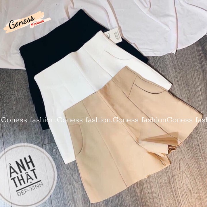 Quần đùi nữ Goness chất vải mềm thiết kế khoá sau mẫu mới GN112