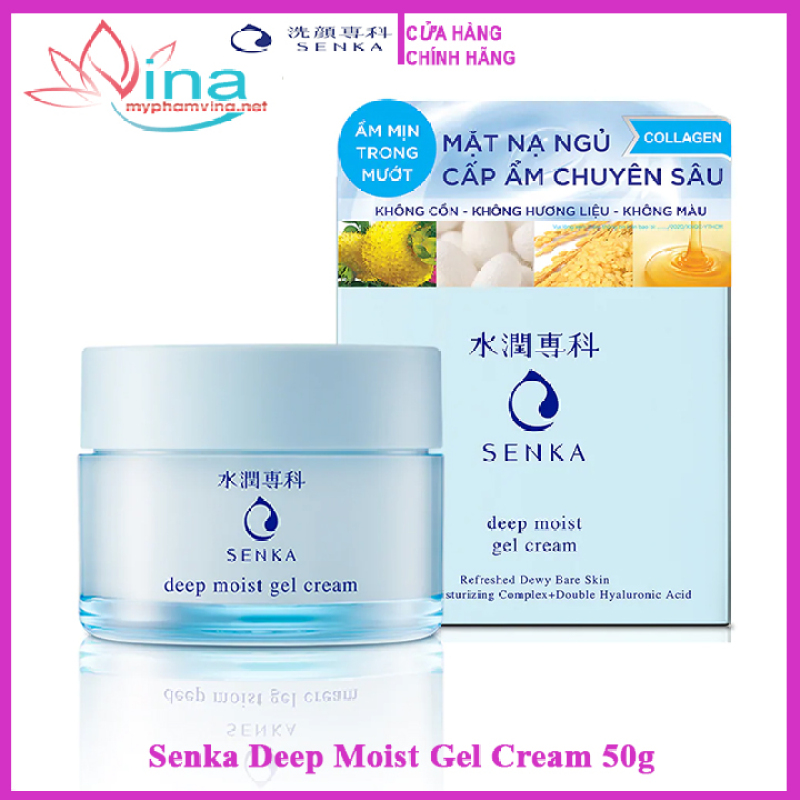 [HCM]Mặt nạ ngủ cấp ẩm chuyên sâu dạng gel Senka Deep moist Gel Cream 50g