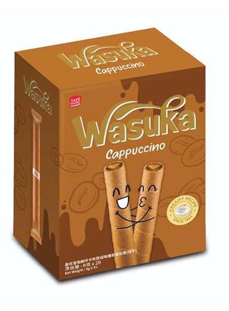 Bánh Quế Wasuka Premium Rolled Wafer Vị Cappuccino (Hộp 180g)