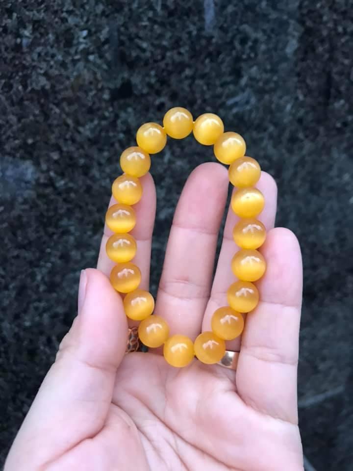 [HCM]VÒNG TAY ĐÁ MẮT MÈO  VÀNG đủ size
