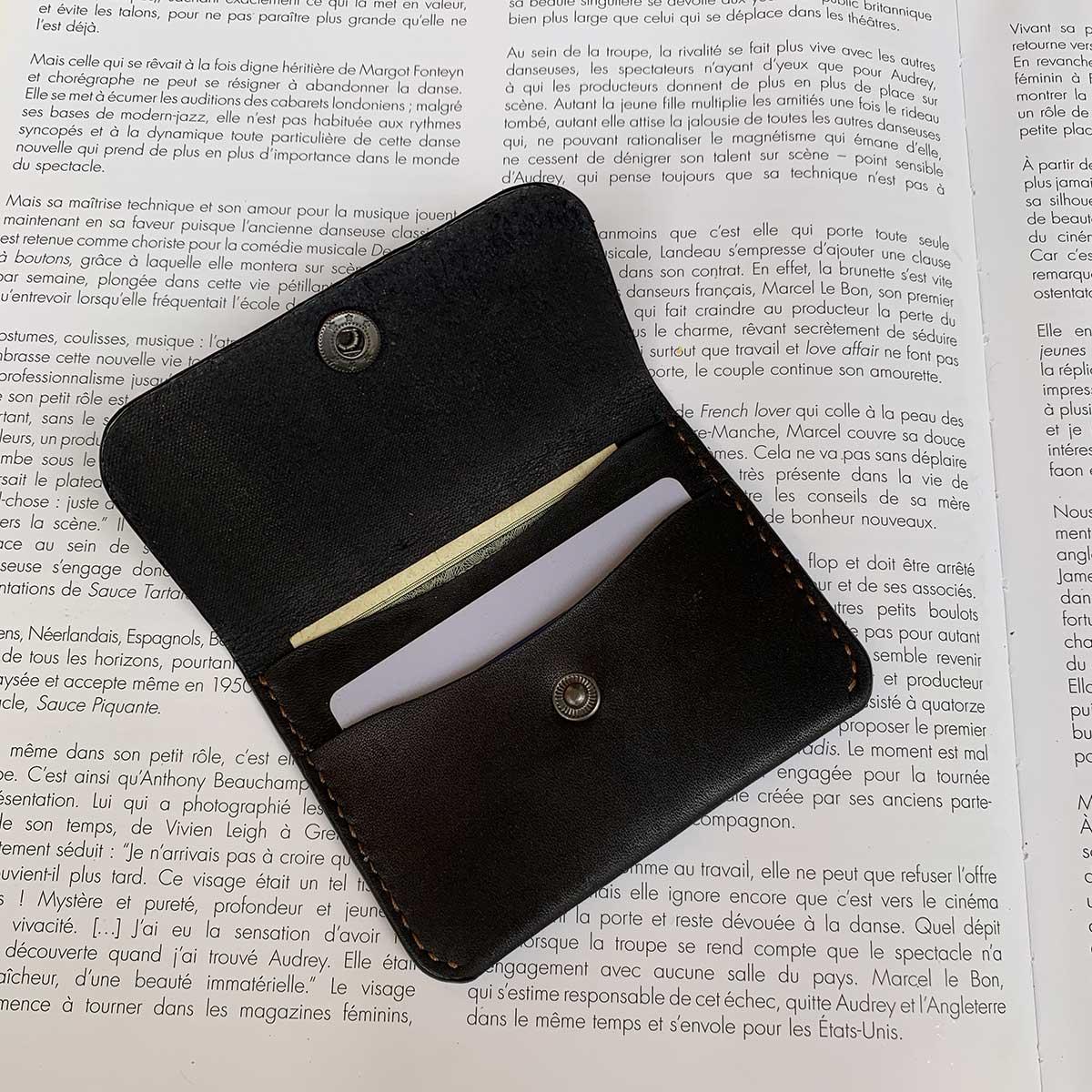 Ví nữ mini - da bò - đồ da thủ công - màu đen MC368