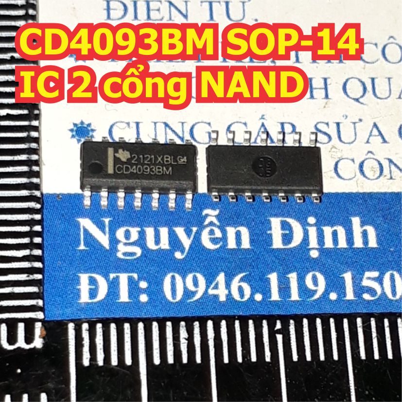 10 con cd4093bm cd4093 sop-14 chân dán ic 2 cổng nand kde1265