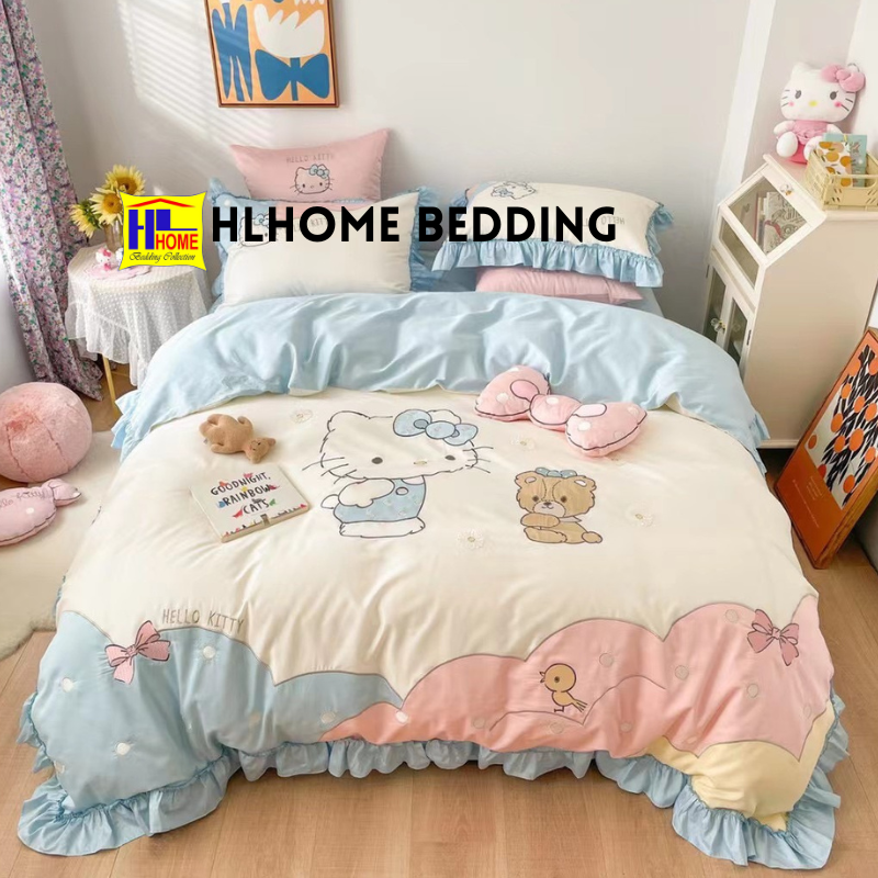 🎀 Bộ chăn ga gối lụa Hello Kitty 🎀